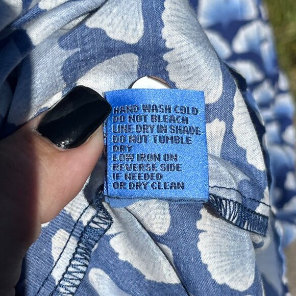 J. McLaughlin Janelle Gingko Print Silk Cotton Blend Tiered Dress Size S - Picture 6 of 9